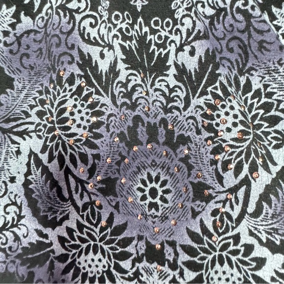 Vanilla sugar T-shirt crystal bling rhinestone diamonds paisley print boho biker - Picture 7 of 10